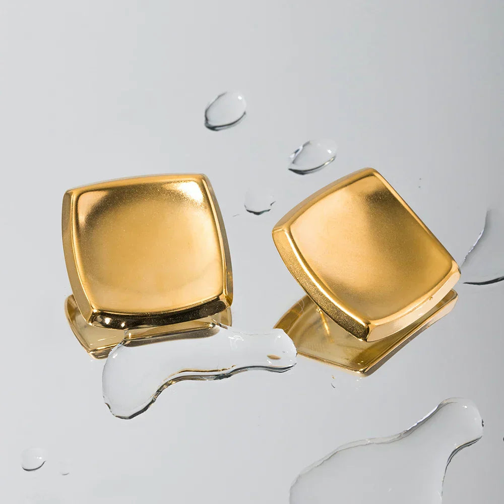 Poppy - Gold Square Earrings