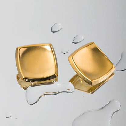 Poppy - Gold Square Earrings