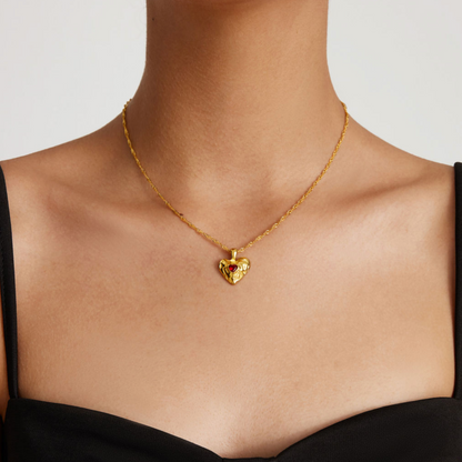 Vesper - Red Gold Heart Necklace
