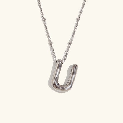 Gold Initials Necklace with Ball