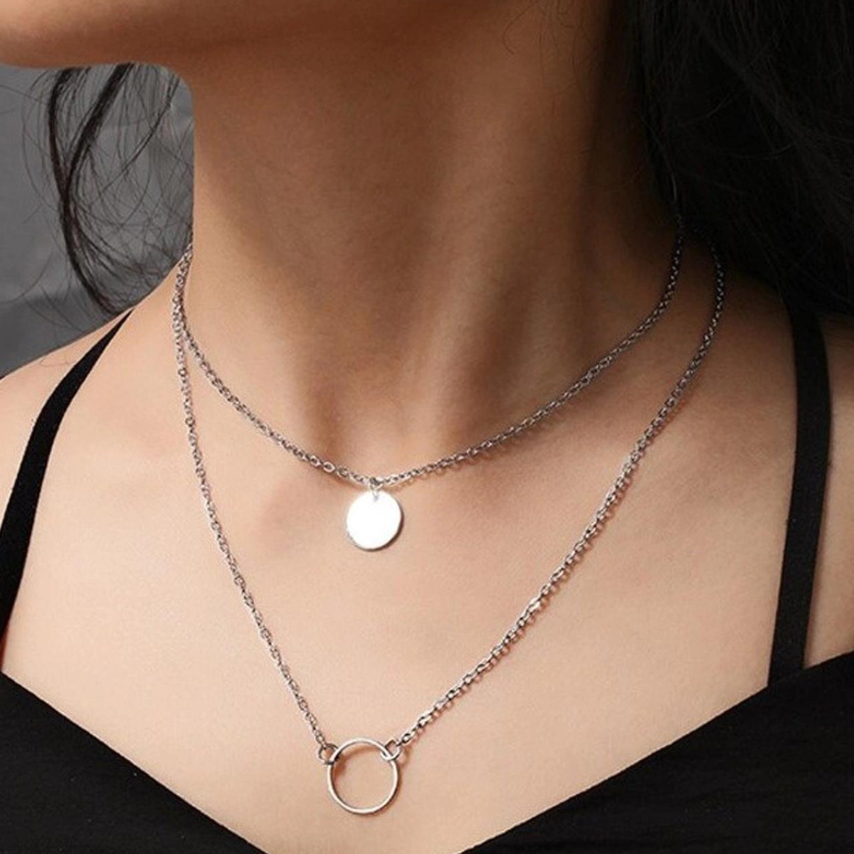 Round Pendant - Multi-Layer Necklace