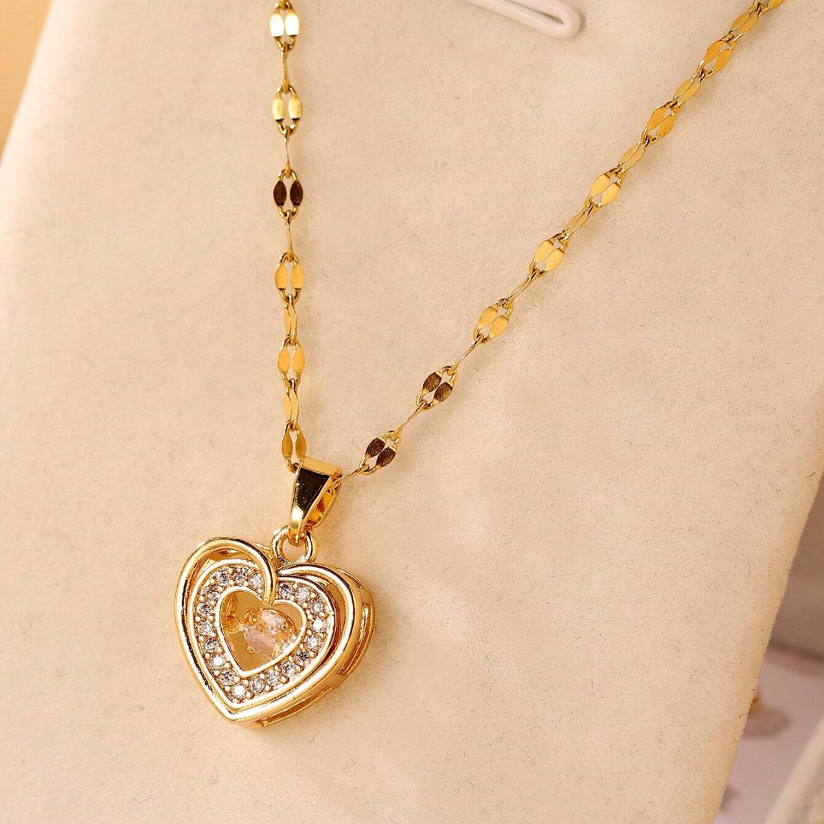 Heart Pendant - Double Layer Necklace