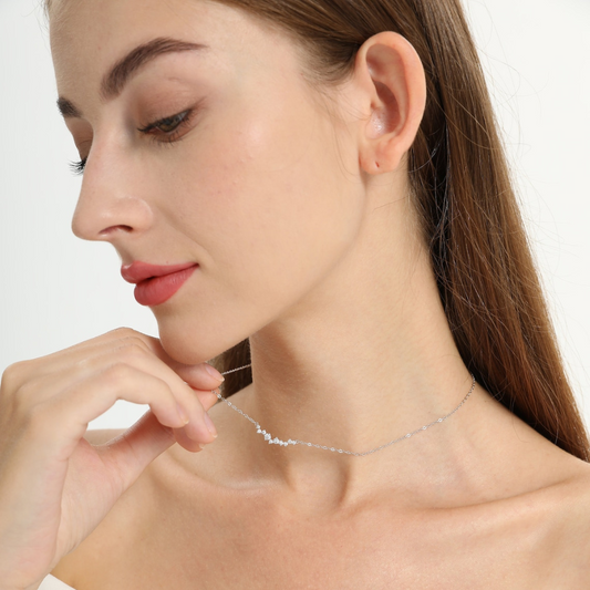 Smiling Diamond Necklace – Delicate Diamond Pendant Necklace