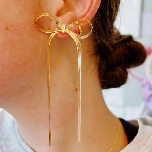 Long Tassel Ribbon Earrings