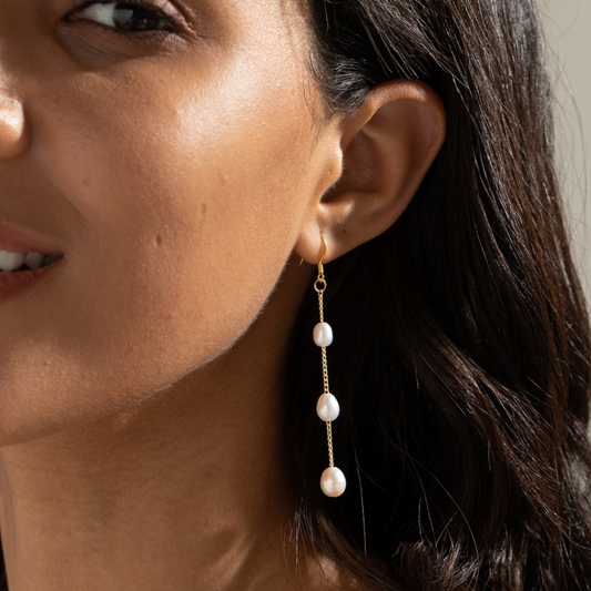 Multiple Pearl Drops - Dangle Earrings