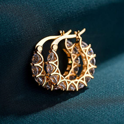 Zircon Hoops - Diamond Charm Hoop Earrings