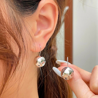Sphere Earrings - Shiny Round Ear Hooks