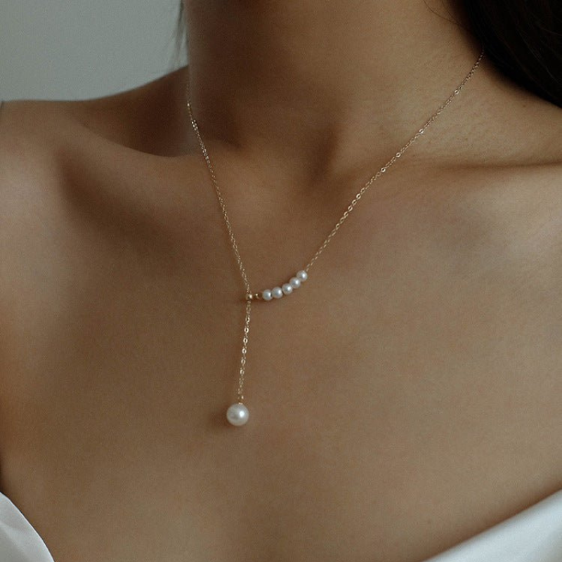 Water Pearl Necklace - Layered Pearl Necklace