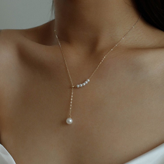 Water Pearl Necklace - Layered Pearl Necklace