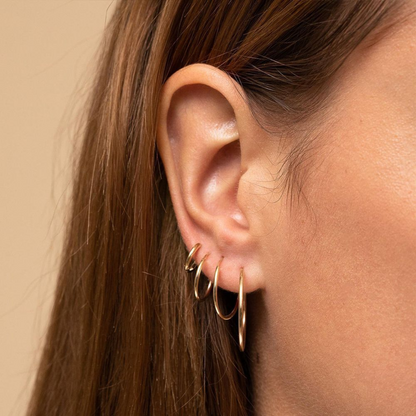 Lightweight Hoops - Gold and Silver Earrings (Set of 4)