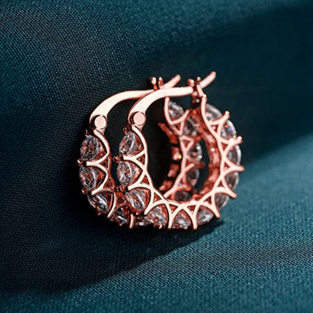 Zircon Hoops - Diamond Charm Hoop Earrings