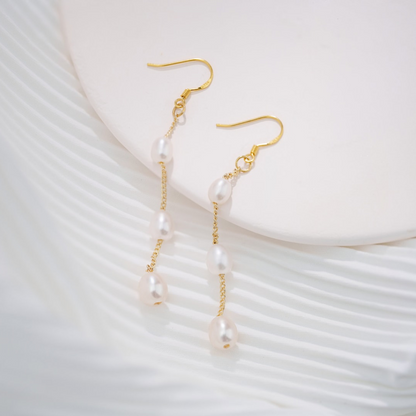 Multiple Pearl Drops - Dangle Earrings