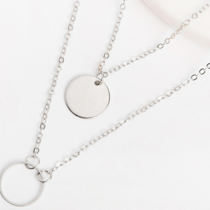 Round Pendant - Multi-Layer Necklace