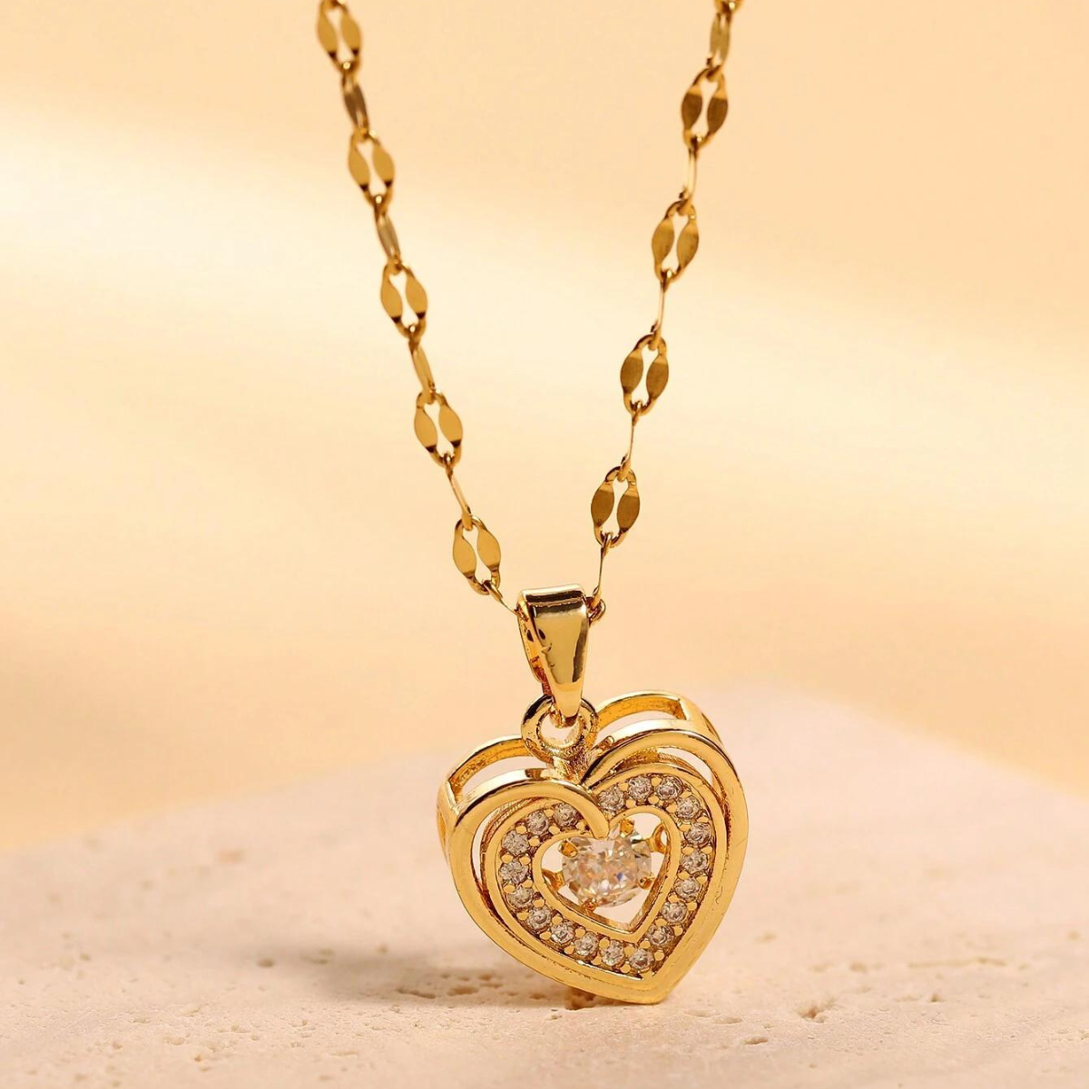 Heart Pendant - Double Layer Necklace