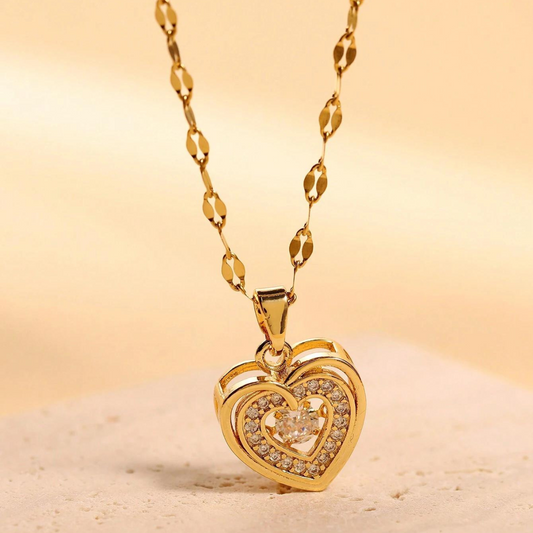 Heart Pendant - Double Layer Necklace