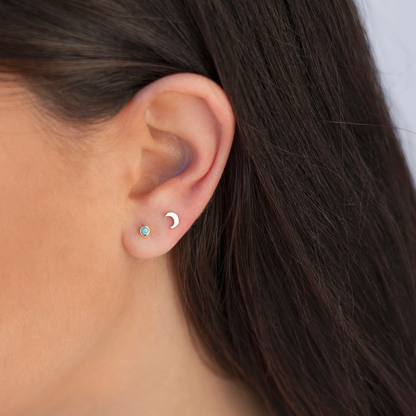 Tiny Moon Earrings