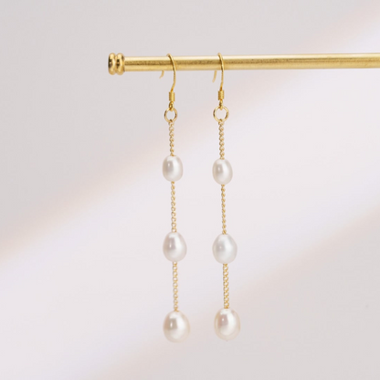 Multiple Pearl Drops - Dangle Earrings