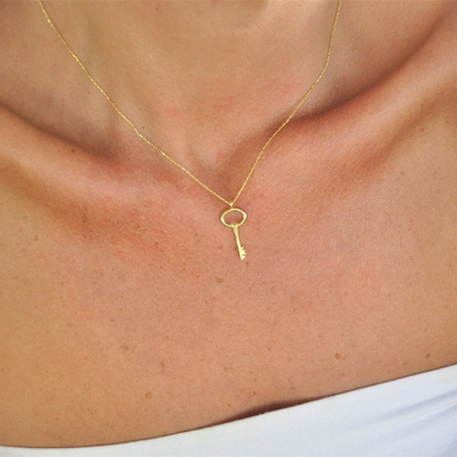 Golden Key Pendant - Lock Necklace