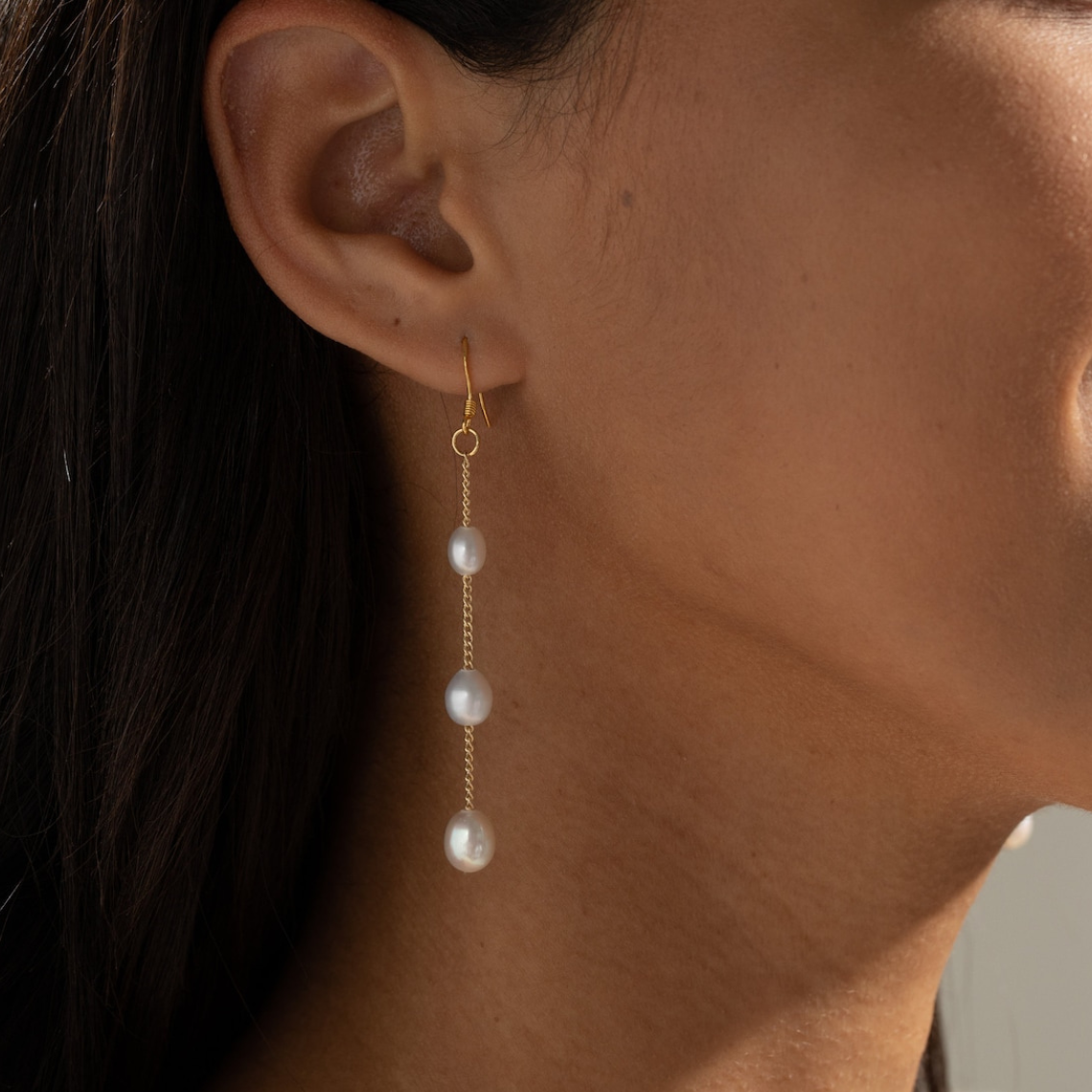 Multiple Pearl Drops - Dangle Earrings