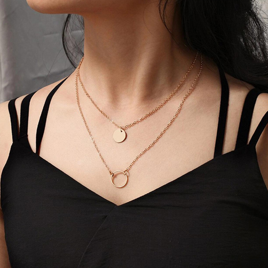 Round Pendant - Multi-Layer Necklace