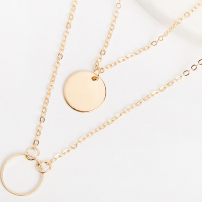 Round Pendant - Multi-Layer Necklace
