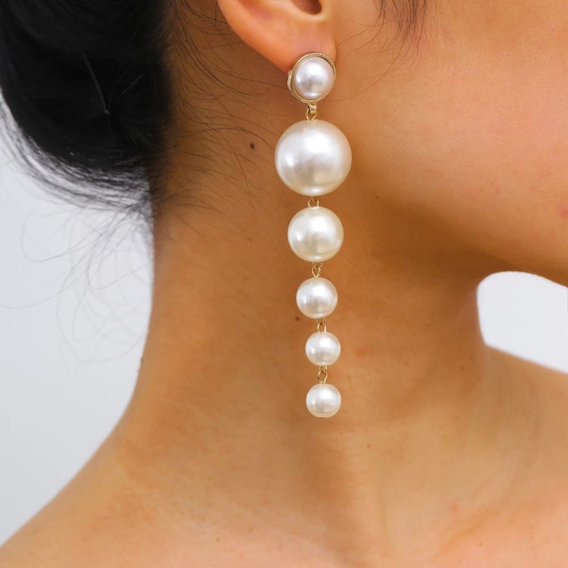 Cascade Pearl Earrings - Long Pearl Earrings