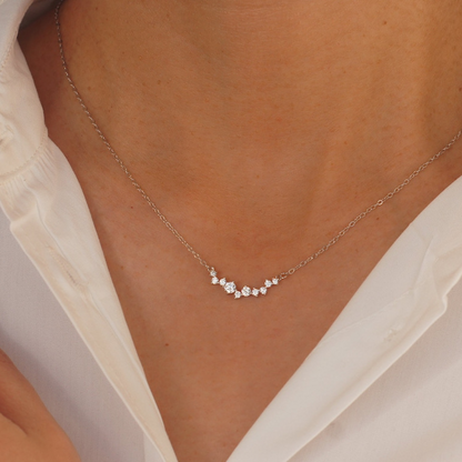 Smiling Diamond Necklace – Delicate Diamond Pendant Necklace