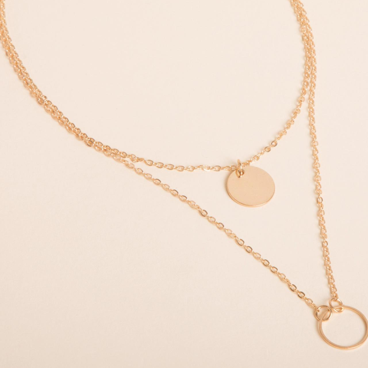 Round Pendant - Multi-Layer Necklace