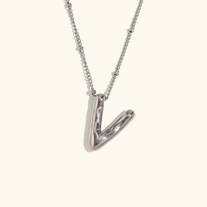 Gold Initials Necklace with Ball