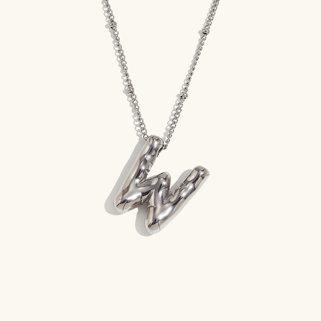 Gold Initials Necklace with Ball