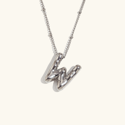 Gold Initials Necklace with Ball