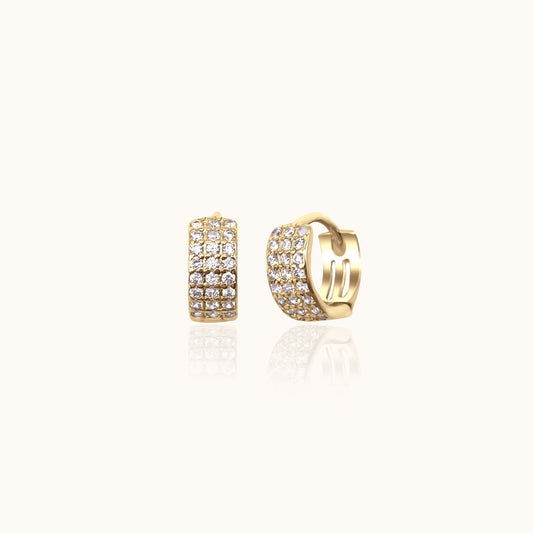 Tomiko - Wide CZ Hoop Earrings