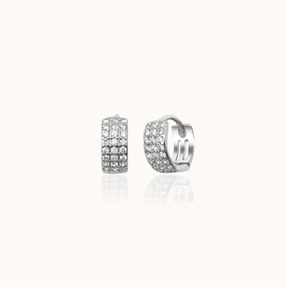 Tomiko - Wide CZ Hoop Earrings