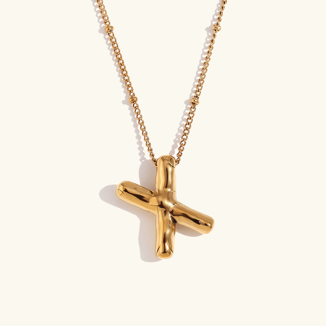 Gold Initials Necklace with Ball