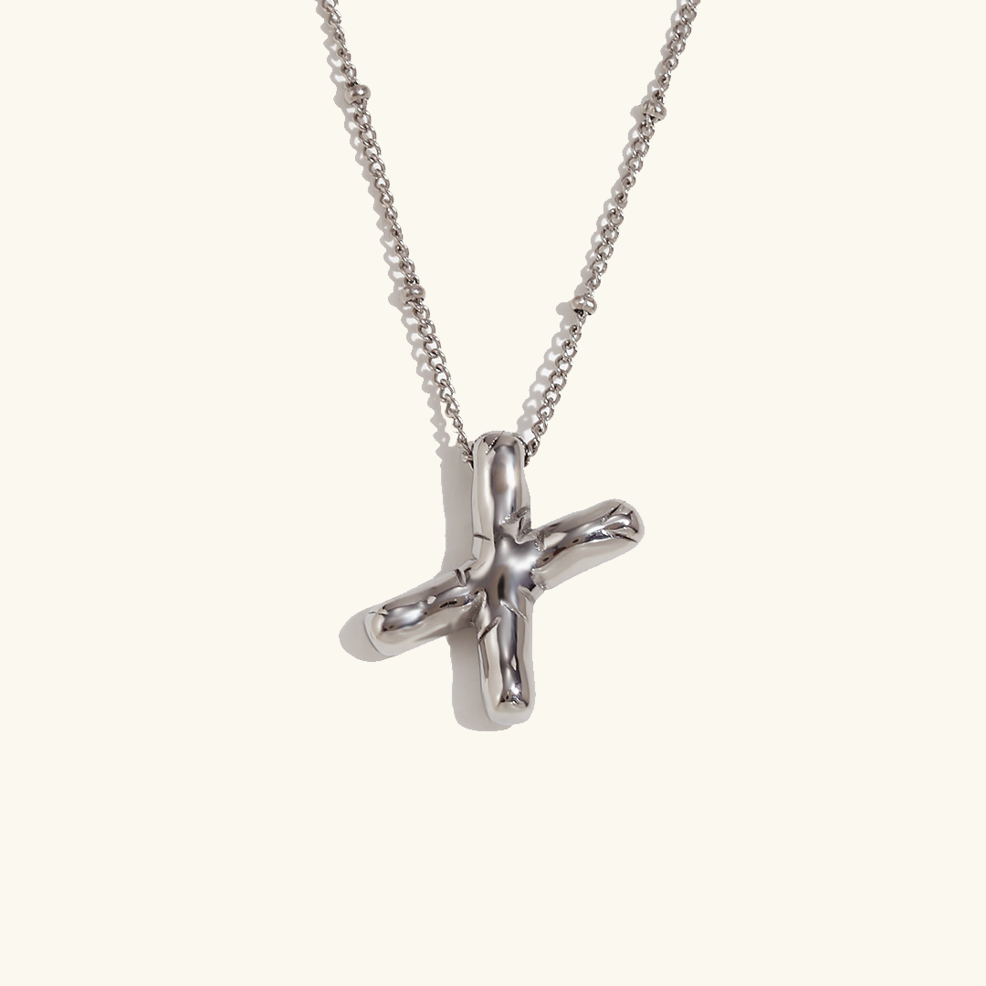 Gold Initials Necklace with Ball