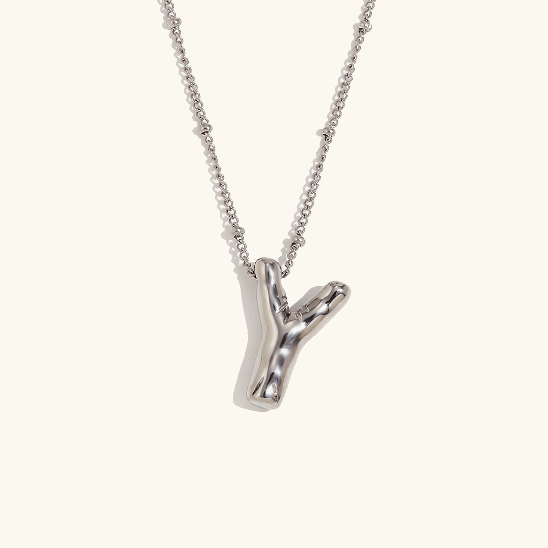 Gold Initials Necklace with Ball