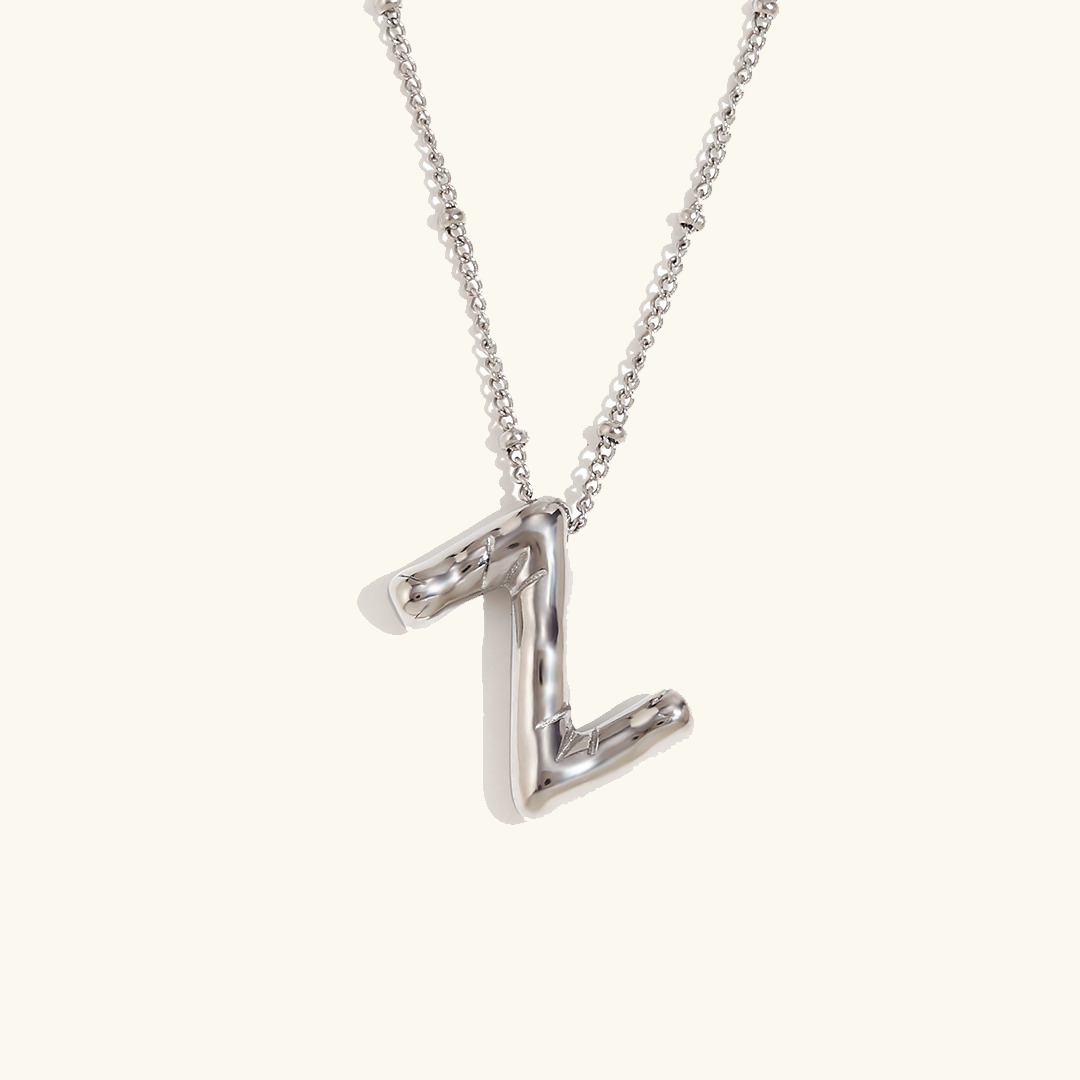 Gold Initials Necklace with Ball