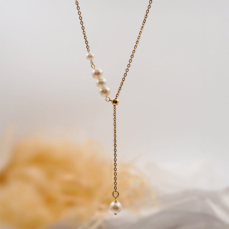 Water Pearl Necklace - Layered Pearl Necklace
