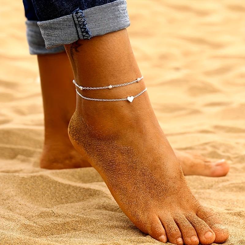 Mini Heart Anklets - Double Layered Love Anklets