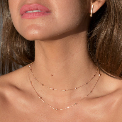 Round Pearl Inlaid Ball Necklace - Round Pearl Necklace