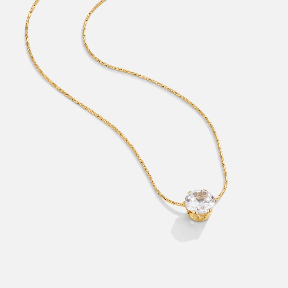 Nyx – Delicate Necklace with Round Crystal Pendant