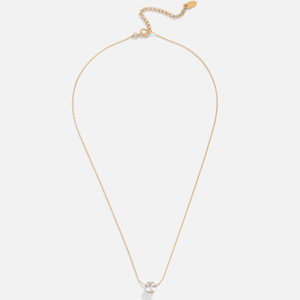Nyx – Delicate Necklace with Round Crystal Pendant