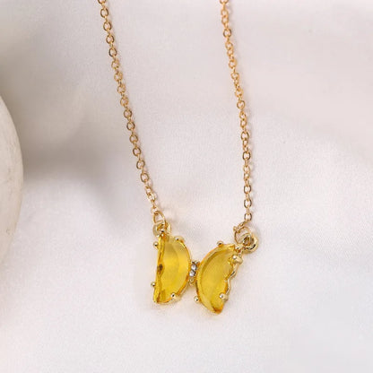 Small Burgundy Butterfly Necklace