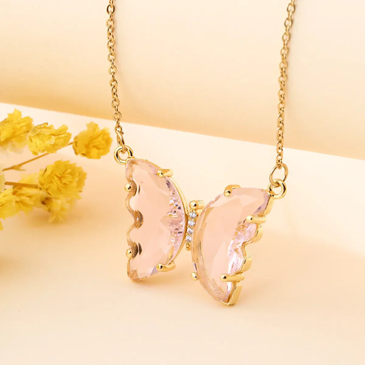 Small Burgundy Butterfly Necklace