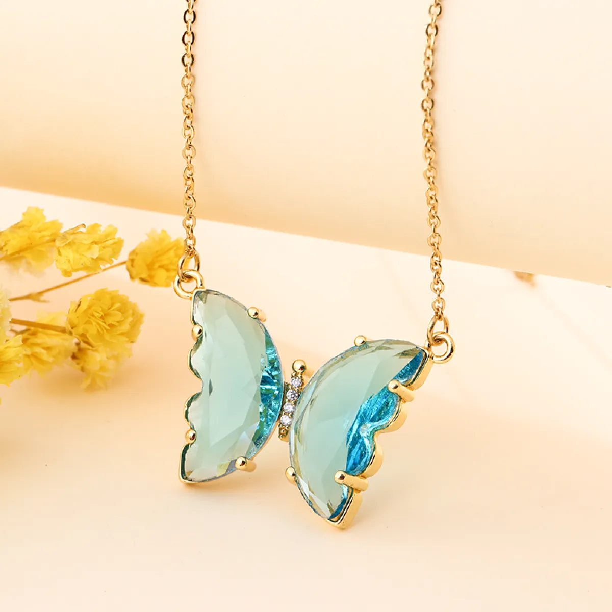 Small Burgundy Butterfly Necklace