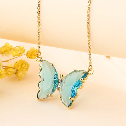 Small Burgundy Butterfly Necklace