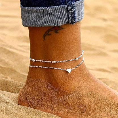 Mini Heart Anklets - Double Layered Love Anklets