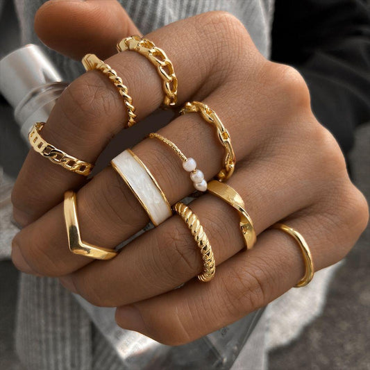 10 Fashion Rings Set – Mix & Match Trendy Rings