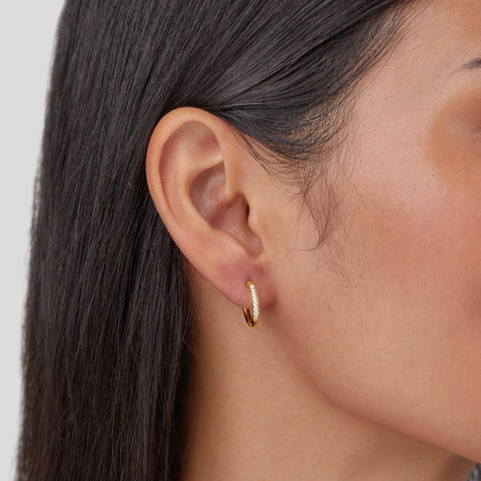 Ianthe - Pave Hoops with CZ Stones