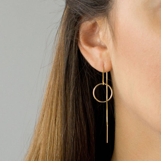 Thread Circle Earrings - Long and Hanging Earrings